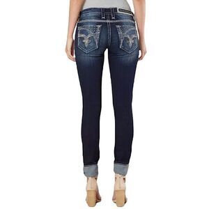 Rock Revival Henna Rhinestone Dark Wash Straight Jeans